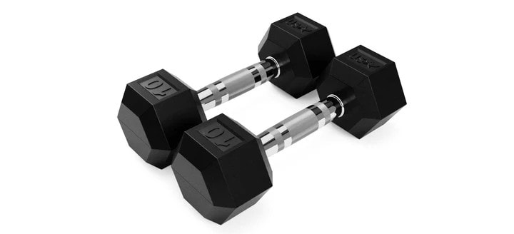 Troy Rubber Hex Dumbbells - 5-75 lb. Set Troy Rubber Hex Dumbbells - 5-75 lb. Set