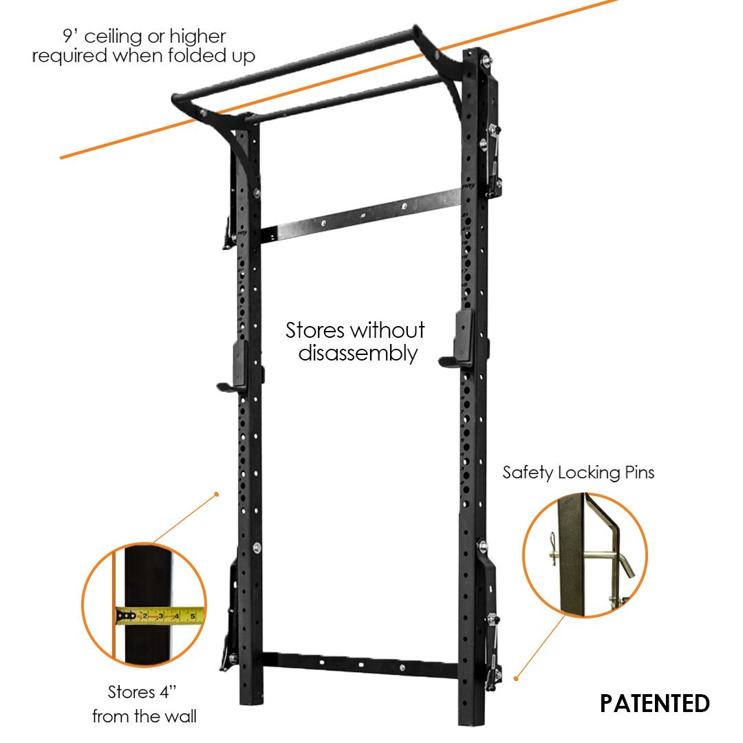 PRX Pro 3x3 Profile Rack PRO with Kipping Bar prx performance folding rack